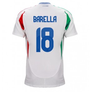 Billiga Italien Nicolo Barella #18 Bortatröja EM 2024 Kortärmad